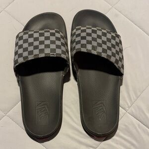 Vans Black & White Checkerboard Slide Sandals